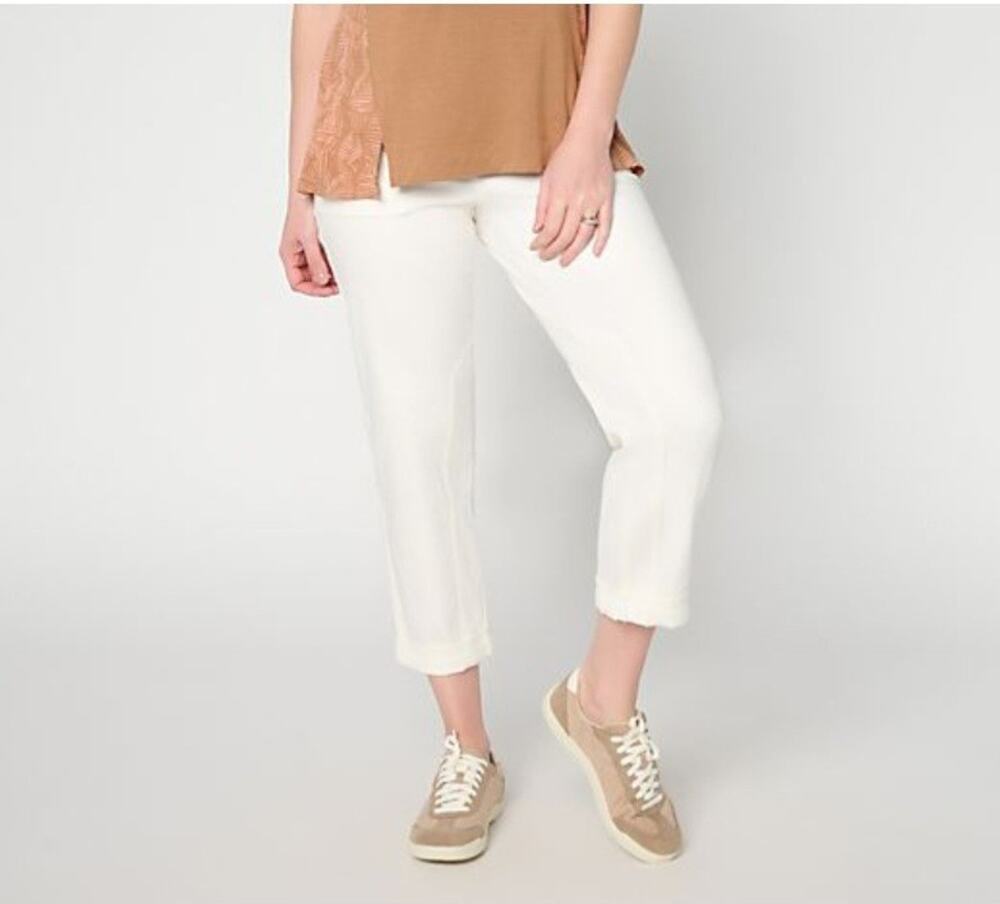 Logo Lori Goldstein Size 8 Marshmellow Straight Lee Ankle Jean A683884 EUC